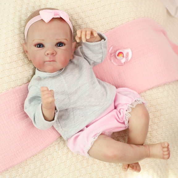 20 Inch Reborn Baby Doll, Cute Soft Vinyl Realistic Baby Doll, Poseable Smiling Newborn Doll, Perfect Gift For Kids Age 3+ Christmas Gift
