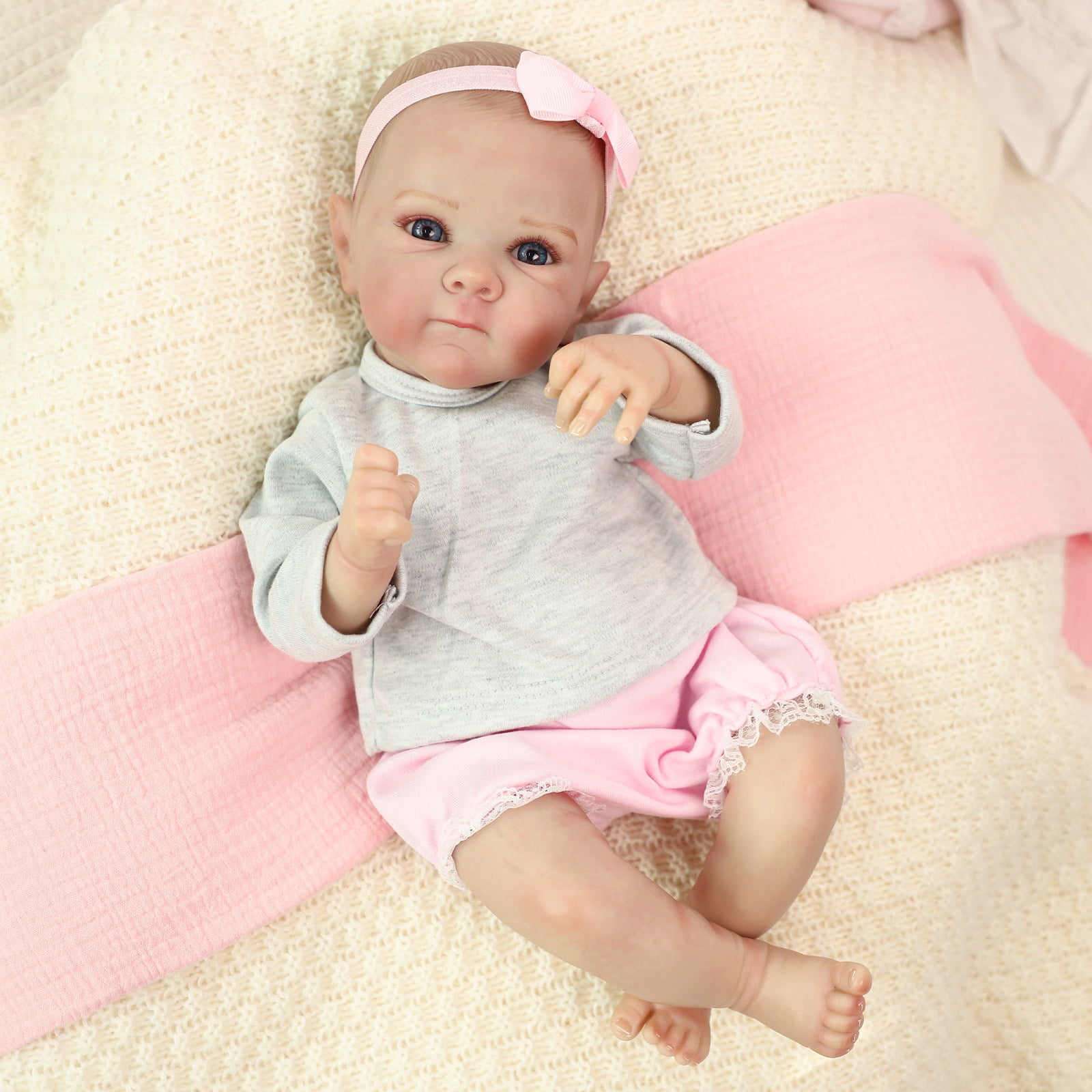 20 Inch Reborn Baby Doll, Cute Soft Vinyl Realistic Baby Doll, Poseable Smiling Newborn Doll, Perfect Gift For Kids Age 3+ Christmas Gift