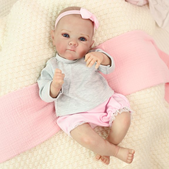 20 Inch Reborn Baby Doll, Cute Soft Vinyl Realistic Baby Doll, Poseable Smiling Newborn Doll, Perfect Gift For Kids Age 3+ Christmas Gift