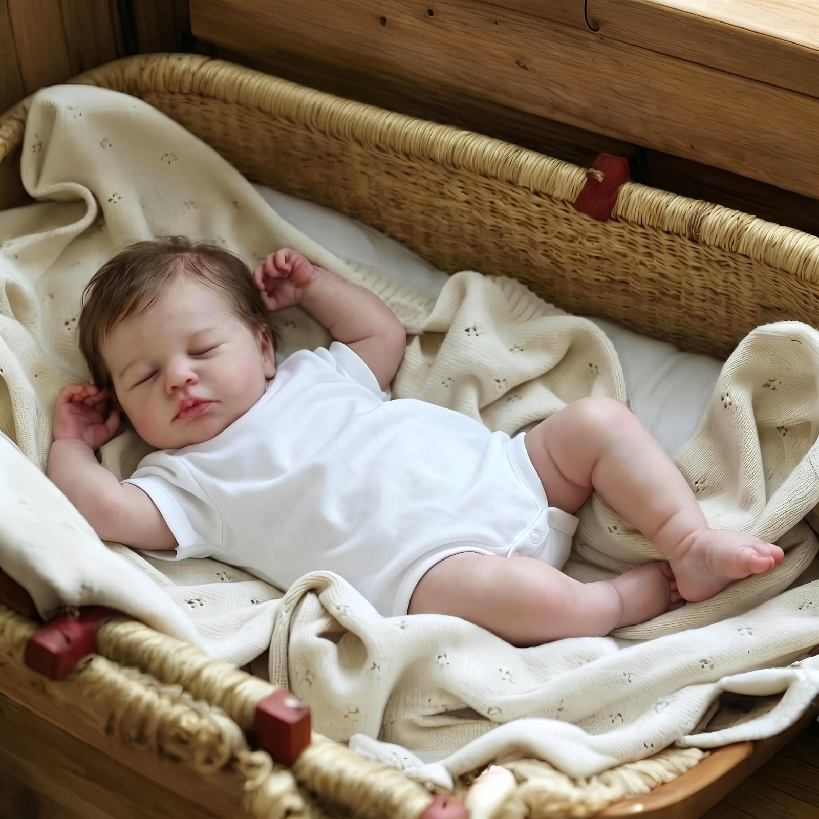 20 Inch Reborn Doll Girl, Full Vinyl Body Lifelike Baby Doll, Hand Rooted Hair Realistic Reborn Doll Toy for Kids Age 3+