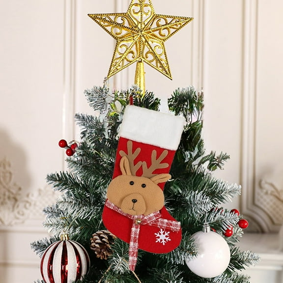 20-Inch Red Penguin Christmas Stocking with Snowflakes, Large Capacity Holiday Gift Holder