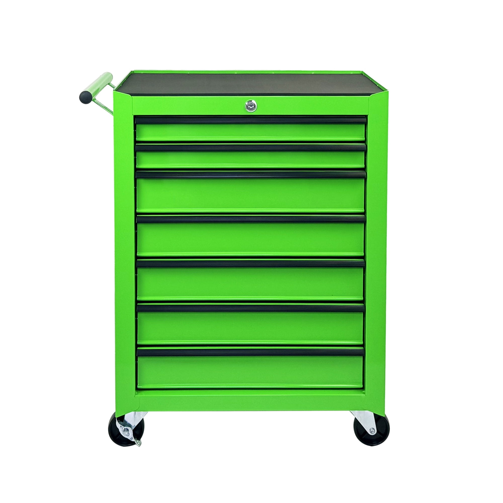 20-Inch Rolling Metal Tool Chest with 7 Drawers and Ball-Bearing Slides, Steel Tool Storage Cabinet with Lockable Wheels, Green