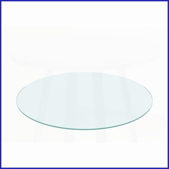 20 Inch Round Clear Glass Coffee Table Top, 1/4 Inch Thick Tempered Glass, Easy-Clean & Durable Polished Edge