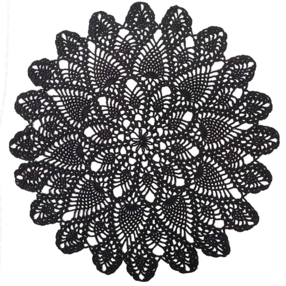 20 Inch Round Lace Doilies - Handmade 100% Cotton Crochet Cloth, Large Knitted Doily for Table Placemats, Coasters, Sofa Cover or Furniture Protector, Rustic Farmhouse Home Decor