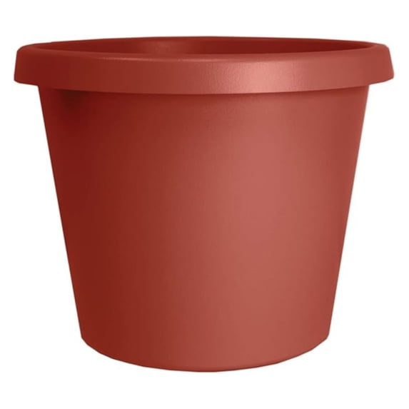 20 Inch Round Prima Planter - Large Plastic Plant Pot with Rolled Rim for Indoor Outdoor Plants Flowers , Clay