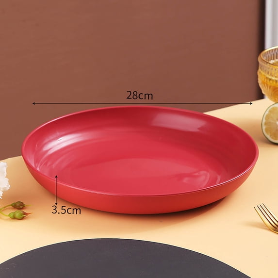 20-Inch Round Snack Plate Durable Plastic Serving Tray for Dining Table Salad