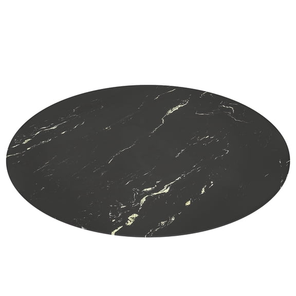 20"Inch Round Tempered Glass Table Top with marble design, DIY Replacement Cover Desktop, Black Dining Tabletop, Coffee Tabletop, Patio Tabletop, Suitable for Indoor Outdoor