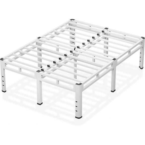 20 Inch  Size Bed Frame, Metal Bed Frame & Box Spring 2 in 1 Platform with Round Corner , 4000lbs Weight Capacity Reinforced Metal Frame, Headboard Hole, Noise-Free, Easy Assembly.