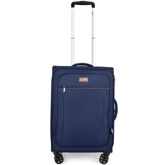 New York Xpress 20" Softside Carry on Luggage for Airplane Expandable Spinner Suitcase with TSA Lock, Navy, Xj1907