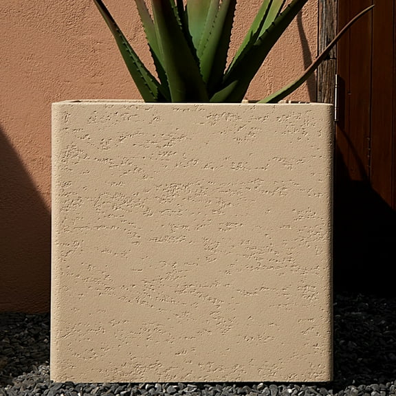 20 Inch Square Concrete Planter,Durable for All-Weather Use with Drainage Hole, Large Square Planter for Outdoor and Indoor Plants