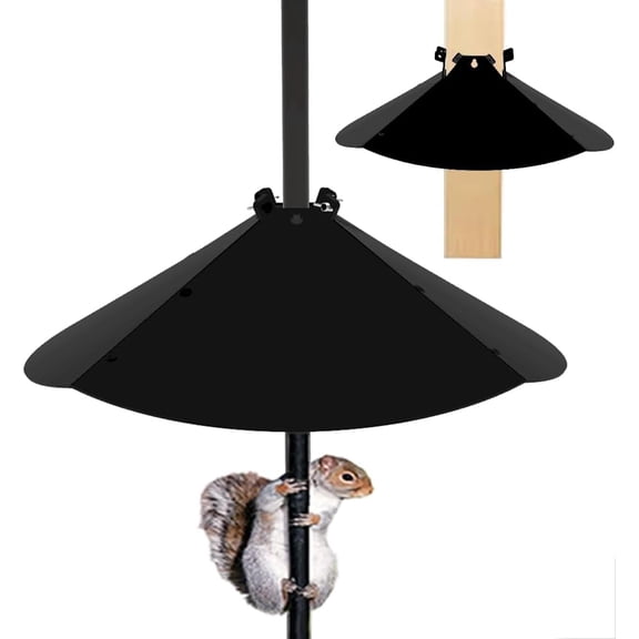 20 Inch Squirrel Baffle for Bird Feeder Pole, Adjustable Opening Size, for Up to 4x4 Inch Wide Wooden Post, Outside Pole Mount Bird House Guard for Outdoor Shepherds Hook.