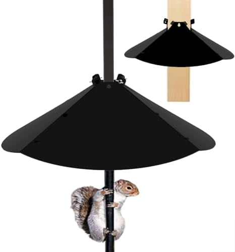 20 Inch Squirrel Baffle for Bird Feeder Pole, Adjustable Opening Size, for Up to 4x4 Inch Wide Wooden Post, Outside Pole Mount Bird House Guard for Outdoor Shepherd’s Hook.$$Garden & Patio