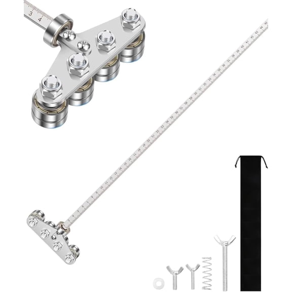 20 Inch Stainless Steel Circular Saw Guide Rail & Positioning Calipers  Adjustable Cutting Guide for Precise Wood Cutting, Furniture Making with Hand or Skill Circular Saws