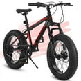 thumbnail image 1 of 20 Inch Teenagers Fat Tire Mountain Bike, High Carbon Steel Frame, Shimano 7-Speed, Dual Disc Brakes, Front Suspension, 4.0 Wide Tires for Snow, Sand & Off-Road Riding, 1 of 10