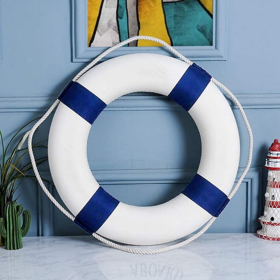 20-Inch Throwable Life Preserver Ring with 98.4FT Floating Rescue Rope, Emergency Flotation Device for Boating, Pool, Lake, and Beach, Swim Foam Buoy with Perimeter Line Kit