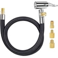 thumbnail image 1 of 20 Inch Tire Inflator Hose Adapter, Car Air Hose Self-Locking Air Chuck w/Tire Schrader Valve Fine Thread & Presta Valve Adapter, Quick Connect & Release for Pump Air Compressor Attachments, 1 of 7