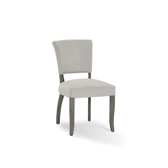20 Inch Upholstered Solid Timber Flared Dining Chair, Set of 2, Light Gray