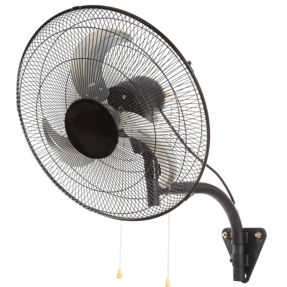 20 Inch Wall Mount Fan - 4650 CFM High Velocity Industrial Fan, 3-Speed Oscillating Commercial Fan for Warehouse, Patio, Basement - ETL Listed, Black