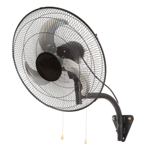 20 Inch Wall Mount Fan - 4650 CFM High Velocity Industrial Oscillating Fan, 3 Speed Metal Fan for Warehouse, Garage, Patio, Black, ETL Listed