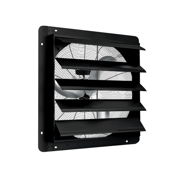 20 Inch Wall Mounted Shutter Exhaust Fan – 3500 CFM High Speed Ventilation, 1500 RPM Quiet Motor with Automatic Louvers – for Attic, Garage, Greenhouse and Shops