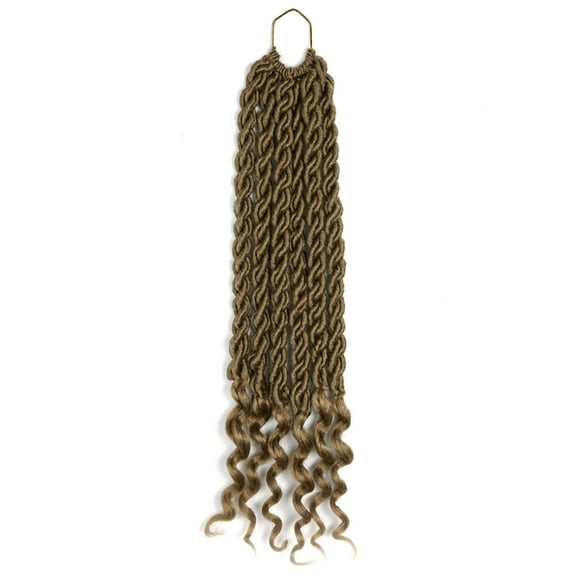 20 Inch Wavy Faux Locs Crochet Hair Curly Goddess Locs Crochet Braids African Roots Dreadlock Synthetic Hair Extension Soft Locs Braiding Hair for Women