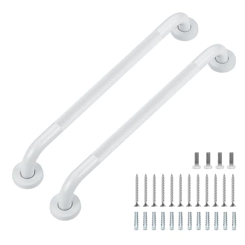20 Inch White 2 Pack Stainless Steel Bathroom Grab Bar