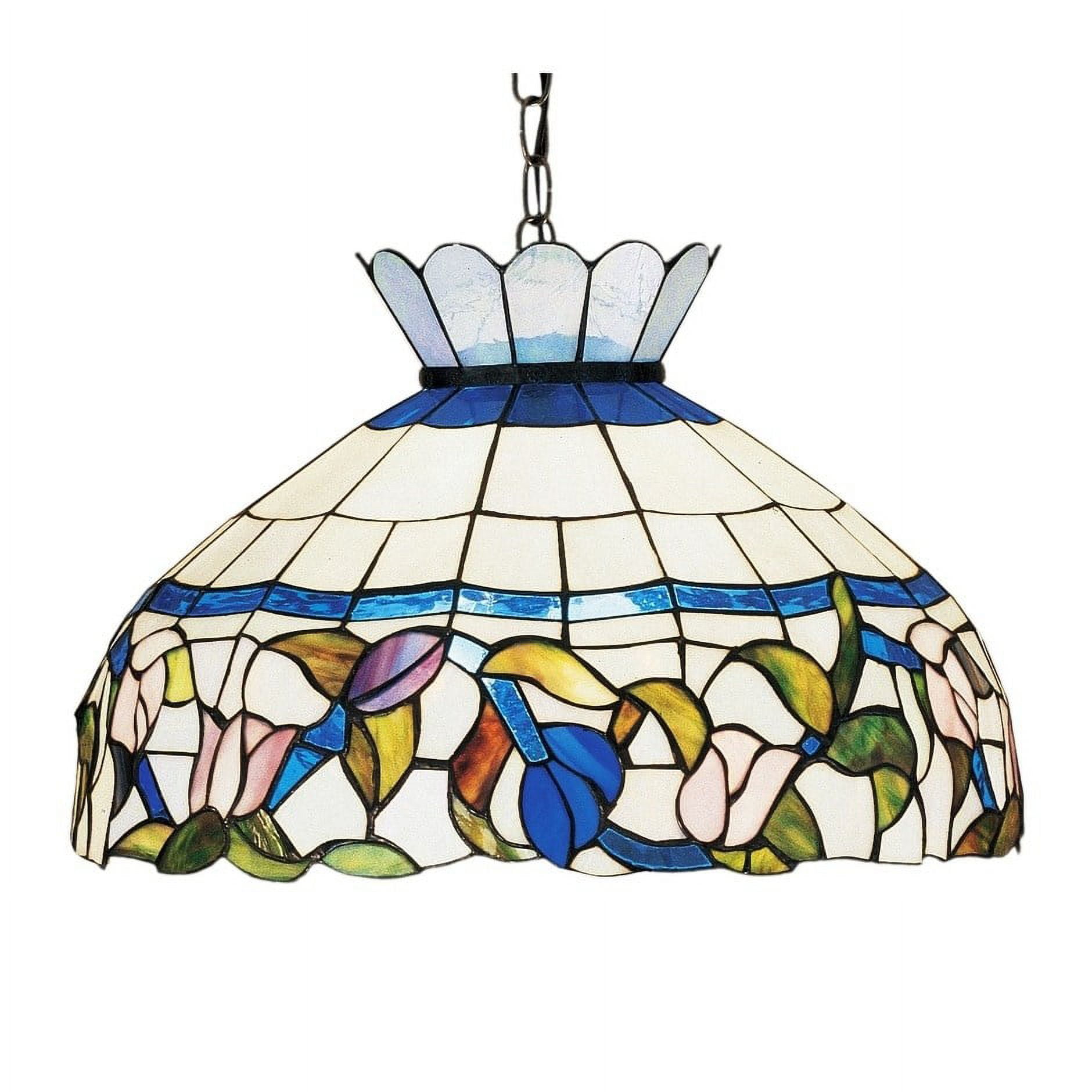 20 Inch Stained Glass Rose Vine Pendant Light