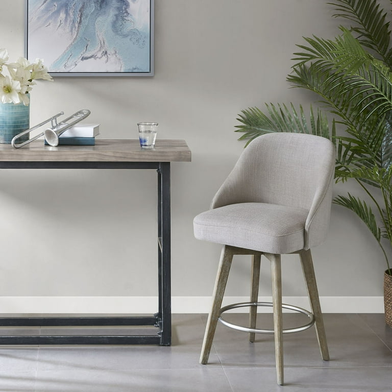 20 Inch Width Counter Stool with Swivel Seat, Modern Barrel