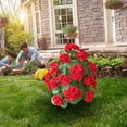 thumbnail image 1 of 20 Inches Artificial Begonia Flower Ball Topiary Trees with Ground Spikes,Fake Artificial Bushes Plants,Fade Resistant Faux Artificial Shrubs Tree for Indoor Outdoor Front Porch Decor, 1 of 7