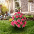 thumbnail image 1 of 20 Inches Artificial Begonia Flower Ball Topiary Trees with Ground Spikes,Fake Artificial Bushes Plants,Fade Resistant Faux Artificial Shrubs Tree for Indoor Outdoor Front Porch Decor, 1 of 7