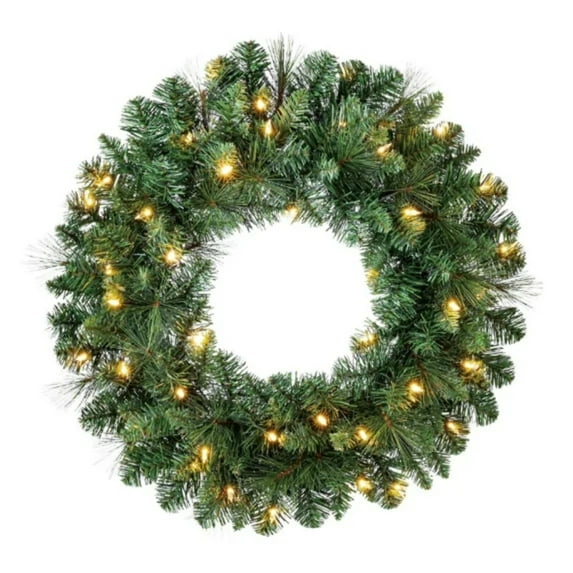 20 Inches Diameter 3D Artificial Eucalyptus Wreath With Simulation Berries, Conveniently Pre-Lit For Easy Decoration, For Front Door Indoor Outdoor Home Wall Window Festival