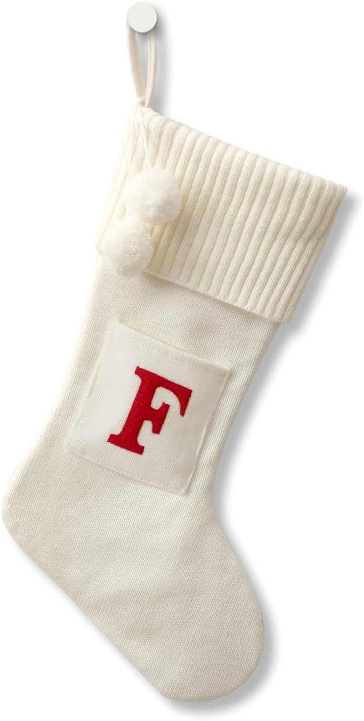 20 Inches Initial Christmas Stocking Monogram Christmas Stocking red