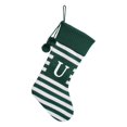 thumbnail image 1 of 20 Inches Initial Christmas Stocking Monogram Embroidered Christmas Stocking, Striped Knitted White Green Letter Stockings for Family Holiday and Xmas Tree Fireplace, 1 of 9