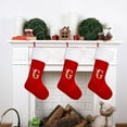thumbnail image 1 of 20 Inches Christmas Stockings with Letters,Initial Embroidered Christmas Stockings Red Personalized Christmas Stockings Large Soft Stocking Decorations for Holiday Xmas Season Gift Decor 1PC, 1 of 5