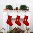 thumbnail image 1 of 20 Inches Christmas Stockings with Letters,Initial Embroidered Christmas Stockings Red Personalized Christmas Stockings Large Soft Stocking Decorations for Holiday Xmas Season Gift Decor 1PC, 1 of 5