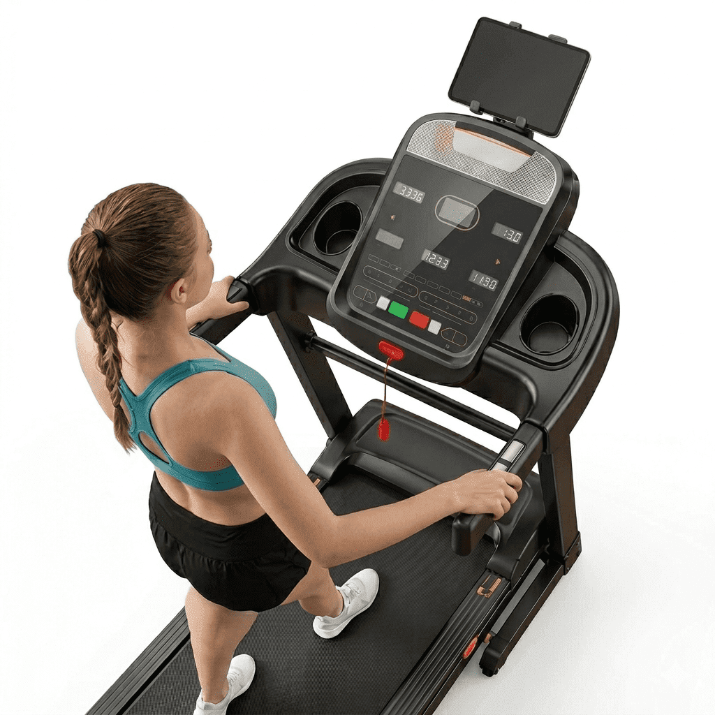 20% Incline Treadmills for Home, 5.05HP 12MPH Foldable Walking Running Treadmill with 6 LCD Displays, 95+10 Programs, Portable Treadmill Up to 400LBS Capacity