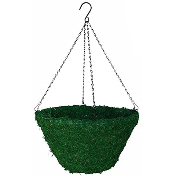 20" (Inside Diameter) Green Moss Hanging Basket with Chain Hanger - The Original!$$Garden & Patio