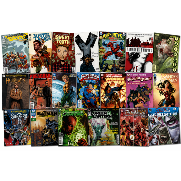 20 Issue DC Comics Book Gift Set  Collector's Bundle Featuring Batman, Superman, Wonder Woman Perfect Gift for Comic Book Fans