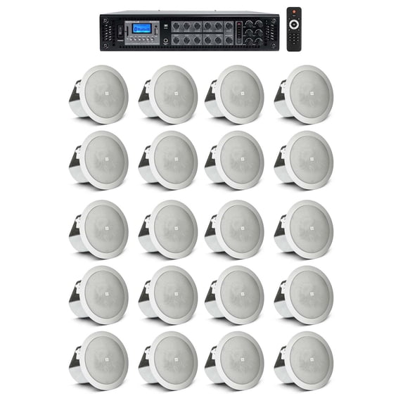 (20) JBL 3" Ceiling Speakers and 6-Zone Bluetooth Amplifier For Restaurant/Bar/Cafe