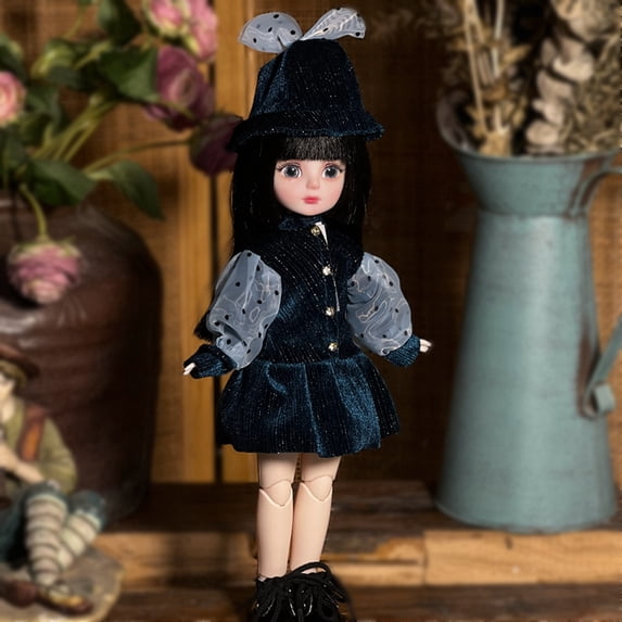 20-Joints Posable Lolita Style Doll for Customization with Hand-Painted Lips for Fashion Design and Outfit 12Inch