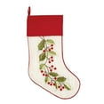 thumbnail image 1 of 20" Joy Wreath with Red Holly Embroidered Hanging Large Christmas Stocking, 1 of 2