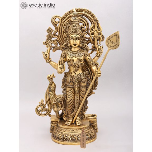 20" Karttikeya (Murugan) | Brass Statue | Handmade