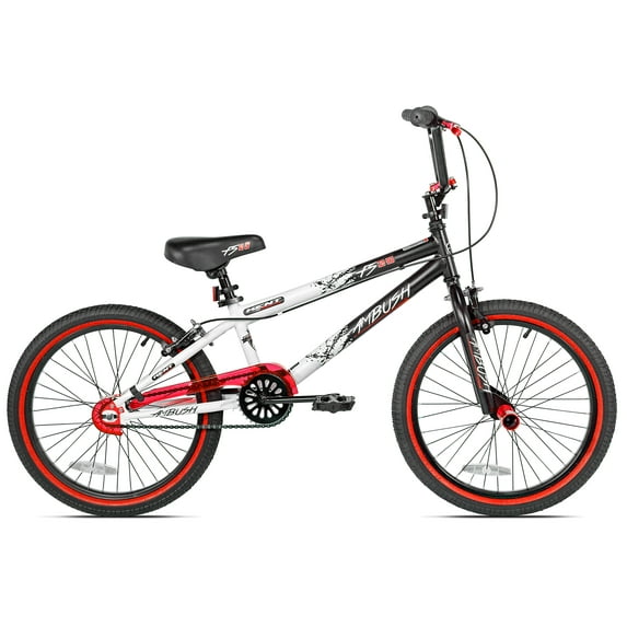 20" Kent Bicycle Ambush BMX Bicycle, Fits Rider 4'2"-5', Red/White/Black, Child, Unisex