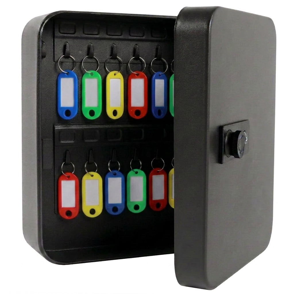 20 Key Cabinet Wall Mount with Combination Lock, Heavy Duty Steel Key ...