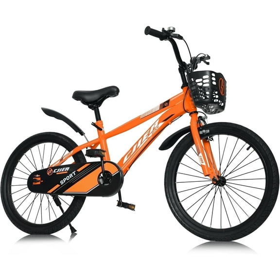 20" Kids Bike for Boys and Girls, Wanan Boys Bicycles with Kickstand for Kids Ages 7-13, Orange