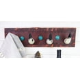 thumbnail image 1 of 20"L Rustic Western Country Bull Cow Horns With Gems Wall Hooks Wooden Plaque, 1 of 4
