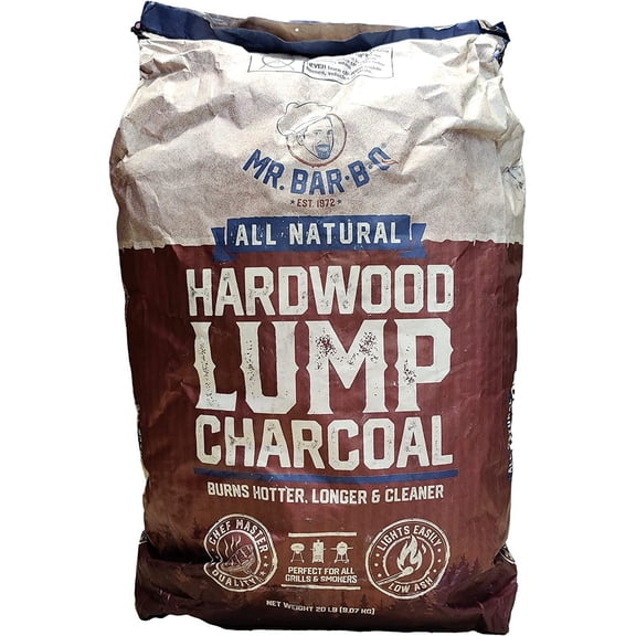 20 LB. All Natural Hardwood Lump Charcoal - Premium Natural Charcoal for Grilling, BBQ, Smoking, Kamado & Kettle Grills - Burns Hotter & Longer - Smoky Flavor, Low Ash & Easy to Light