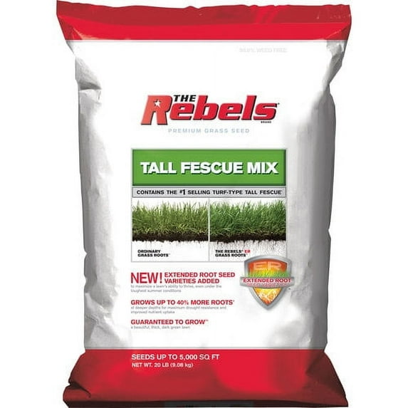 20 LB, Rebel Tall Fescue Grass Seed, Contains the #1 Selling Turf-Type