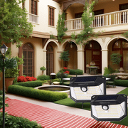 2 Pack 178 LEDs Solar Lights with Motion Sensor, IP65 Waterproof, 6500K Pure White, 3 Lighting Modes & 3 Brightness Levels Adjustable, Black