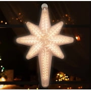 20 LED Bethlehem Star with Movement, 3D Digital Flash-Shooting Star - Warm White Hanging Outdoor Christmas Decoration